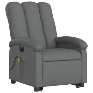 vidaXL Electric Stand up Massage Recliner Chair Dark Gray Fabric-1