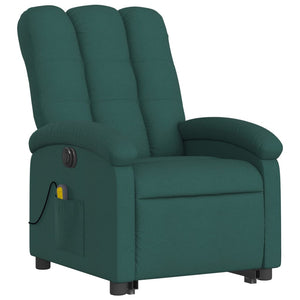 vidaXL Electric Stand up Massage Recliner Chair Dark Green Fabric-1