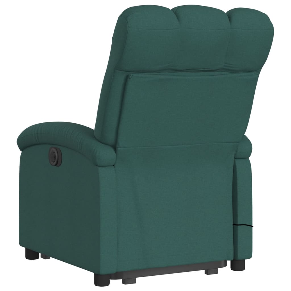 vidaXL Electric Stand up Massage Recliner Chair Dark Green Fabric-2