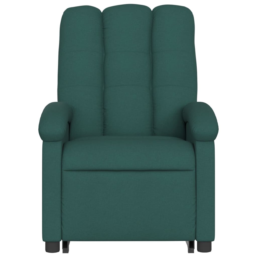 vidaXL Electric Stand up Massage Recliner Chair Dark Green Fabric-6