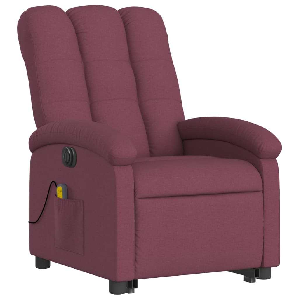 vidaXL Electric Stand up Massage Recliner Chair Purple Fabric-1