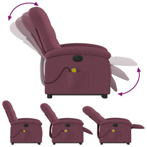 vidaXL Electric Stand up Massage Recliner Chair Purple Fabric-4