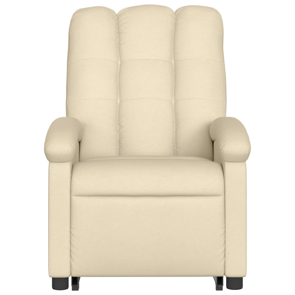 vidaXL Electric Stand up Massage Recliner Chair Cream Fabric-6