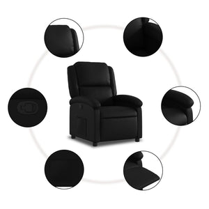 vidaXL Recliner Chair Black Faux Leather-3