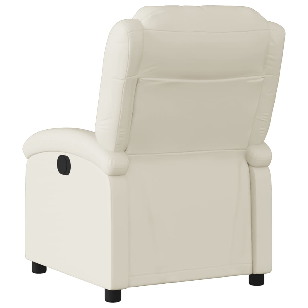 vidaXL Recliner Chair Cream Faux Leather-1