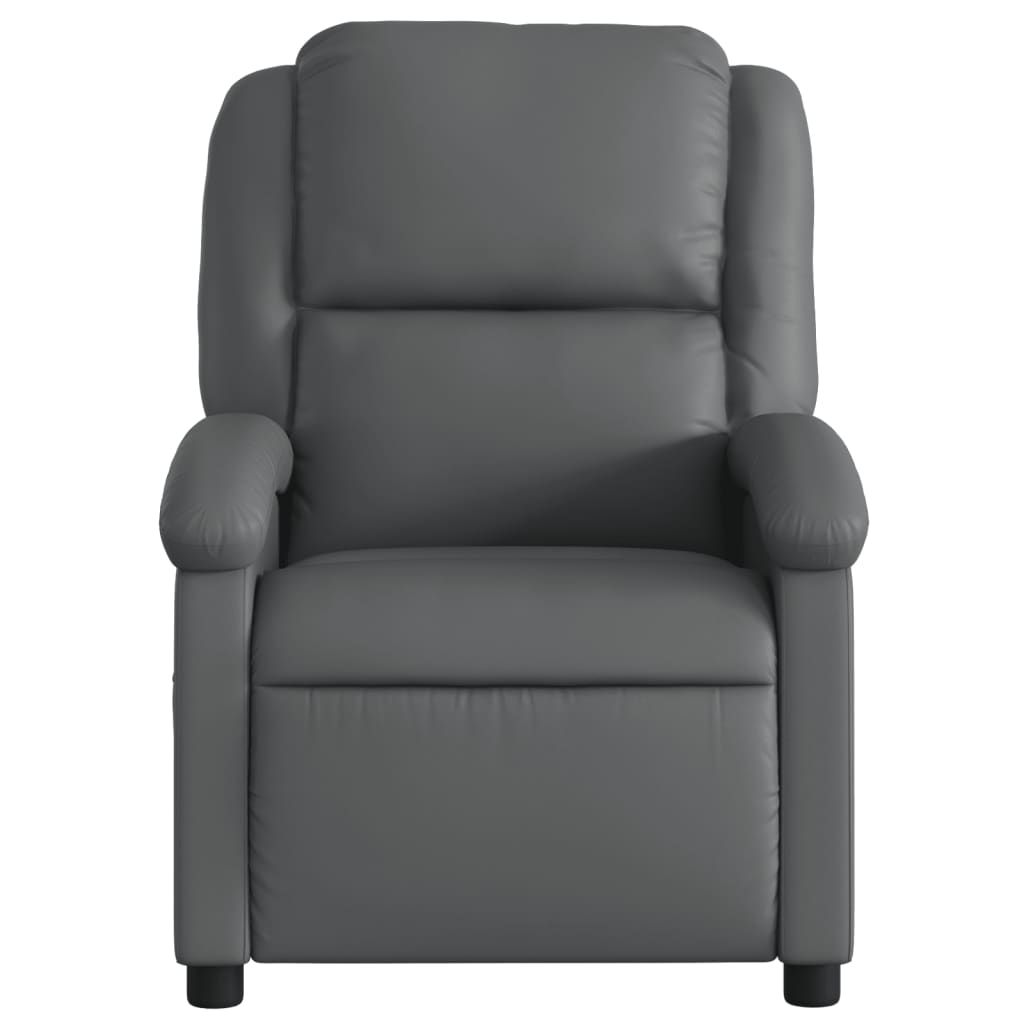 vidaXL Recliner Chair Gray Faux Leather-4