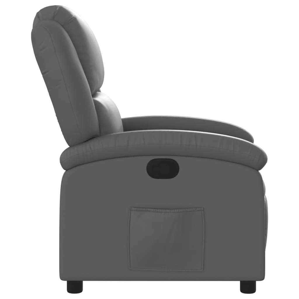 vidaXL Recliner Chair Gray Faux Leather-5