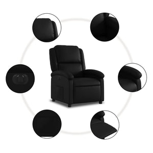 vidaXL Electric Recliner Chair Black Faux Leather-5