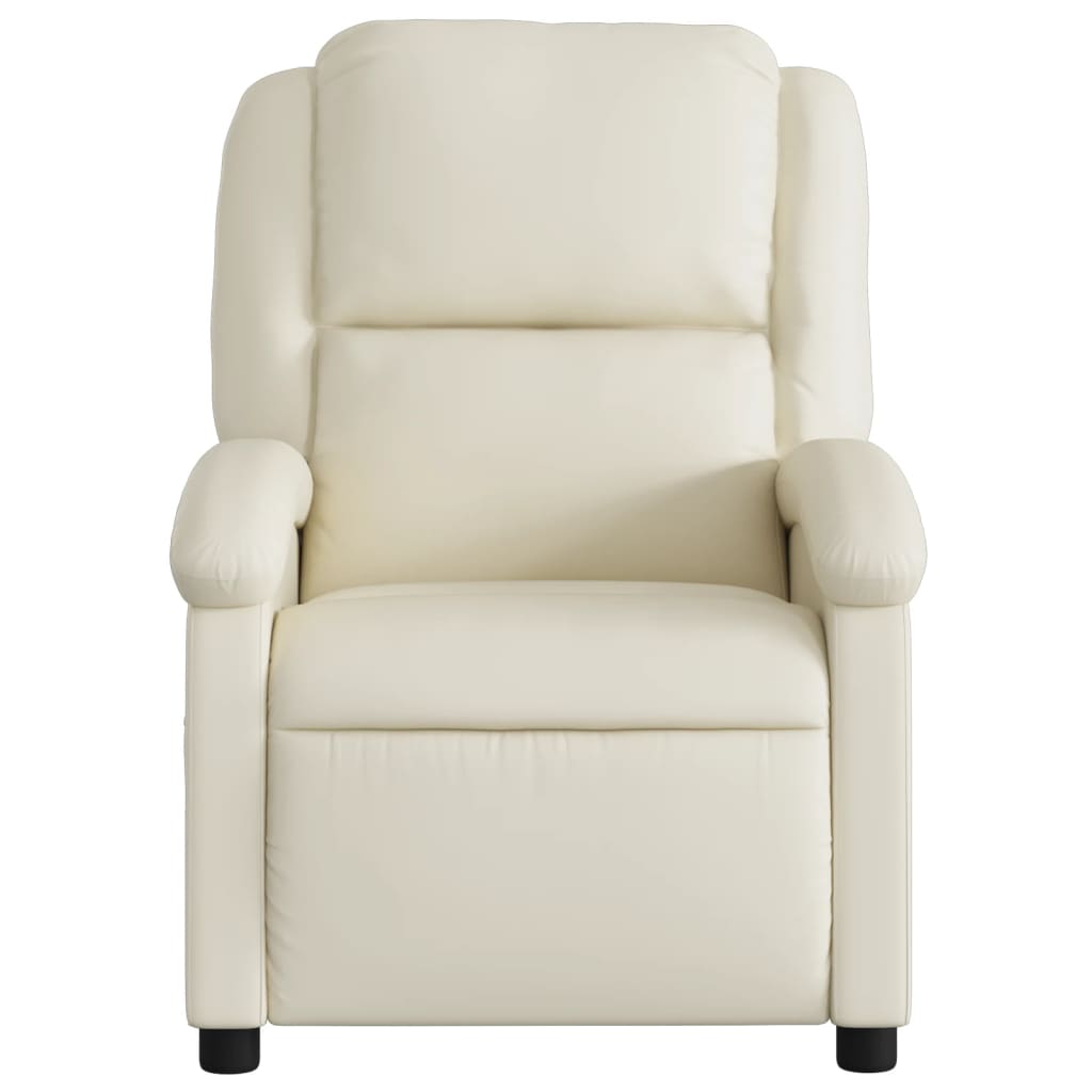 vidaXL Electric Recliner Chair Cream Faux Leather-6