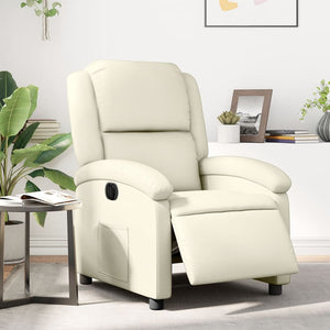 vidaXL Electric Recliner Chair Cream Faux Leather-0