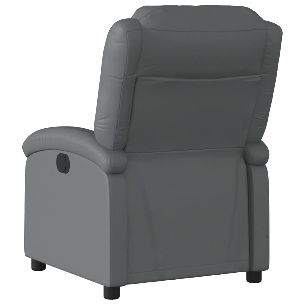 vidaXL Electric Recliner Chair Gray Faux Leather-2