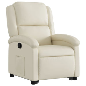 vidaXL Stand up Recliner Chair Cream Faux Leather-1