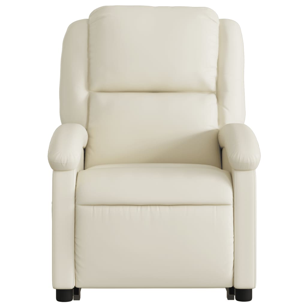 vidaXL Stand up Recliner Chair Cream Faux Leather-6