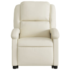 vidaXL Stand up Recliner Chair Cream Faux Leather-6