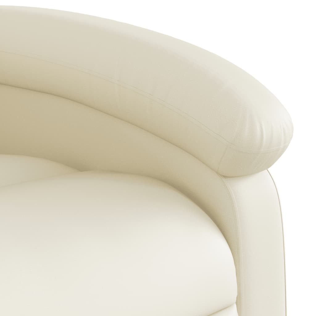 vidaXL Stand up Recliner Chair Cream Faux Leather-7