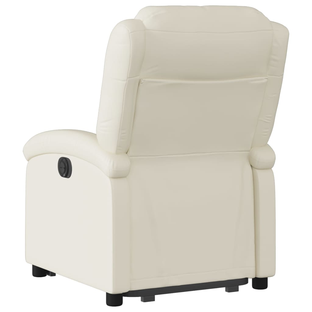 vidaXL Electric Stand up Recliner Chair Cream Faux Leather-2