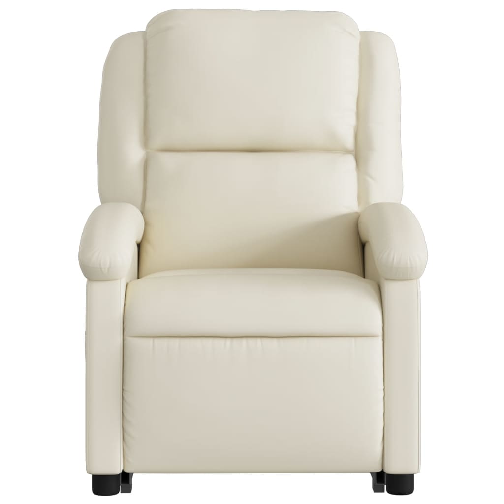 vidaXL Electric Stand up Recliner Chair Cream Faux Leather-6