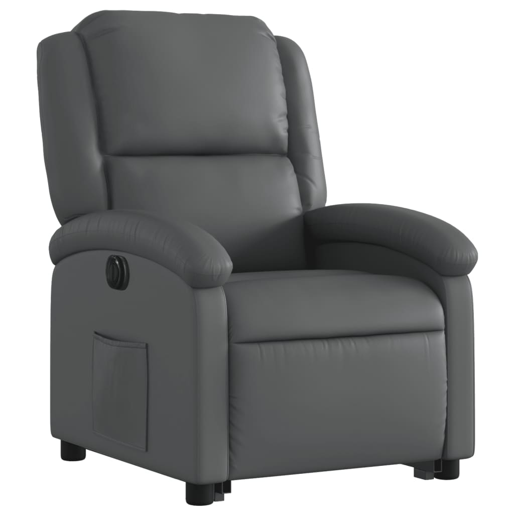 vidaXL Electric Stand up Recliner Chair Gray Faux Leather-1