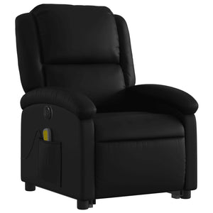 vidaXL Electric Stand up Massage Recliner Chair Black Faux Leather-1