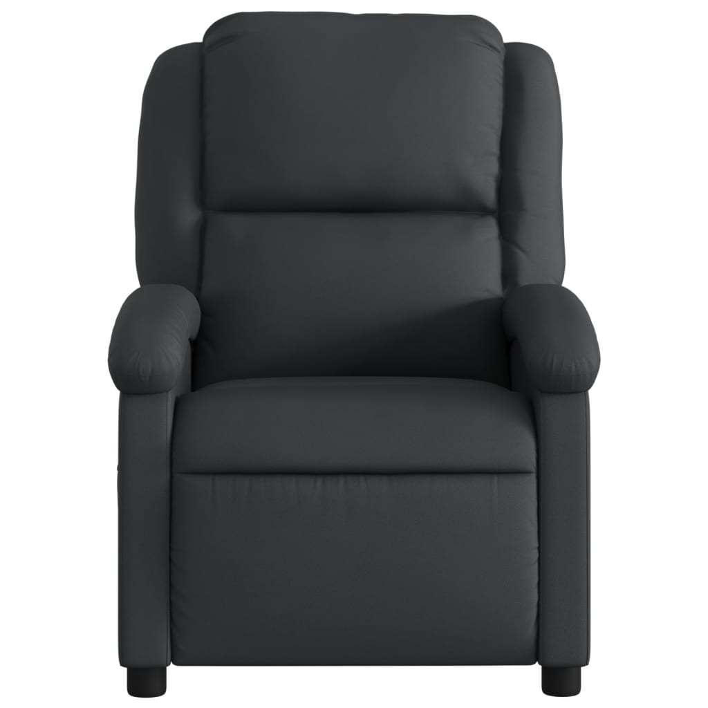 vidaXL Recliner Chair Black Real Leather-4