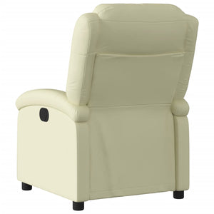 vidaXL Recliner Chair Cream Real Leather-1