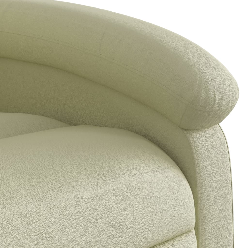 vidaXL Recliner Chair Cream Real Leather-6