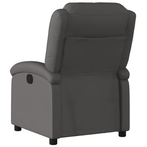 vidaXL Recliner Chair Gray Real Leather-1