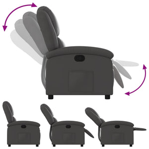 vidaXL Recliner Chair Gray Real Leather-7