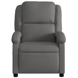 vidaXL Recliner Chair Gray Real Leather-3