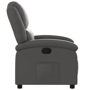 vidaXL Recliner Chair Gray Real Leather-4