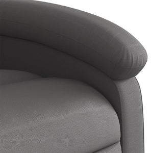 vidaXL Recliner Chair Gray Real Leather-5