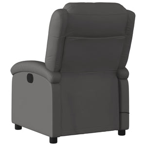 vidaXL Massage Recliner Chair Gray Real Leather-2