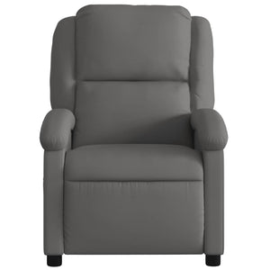 vidaXL Massage Recliner Chair Gray Real Leather-5