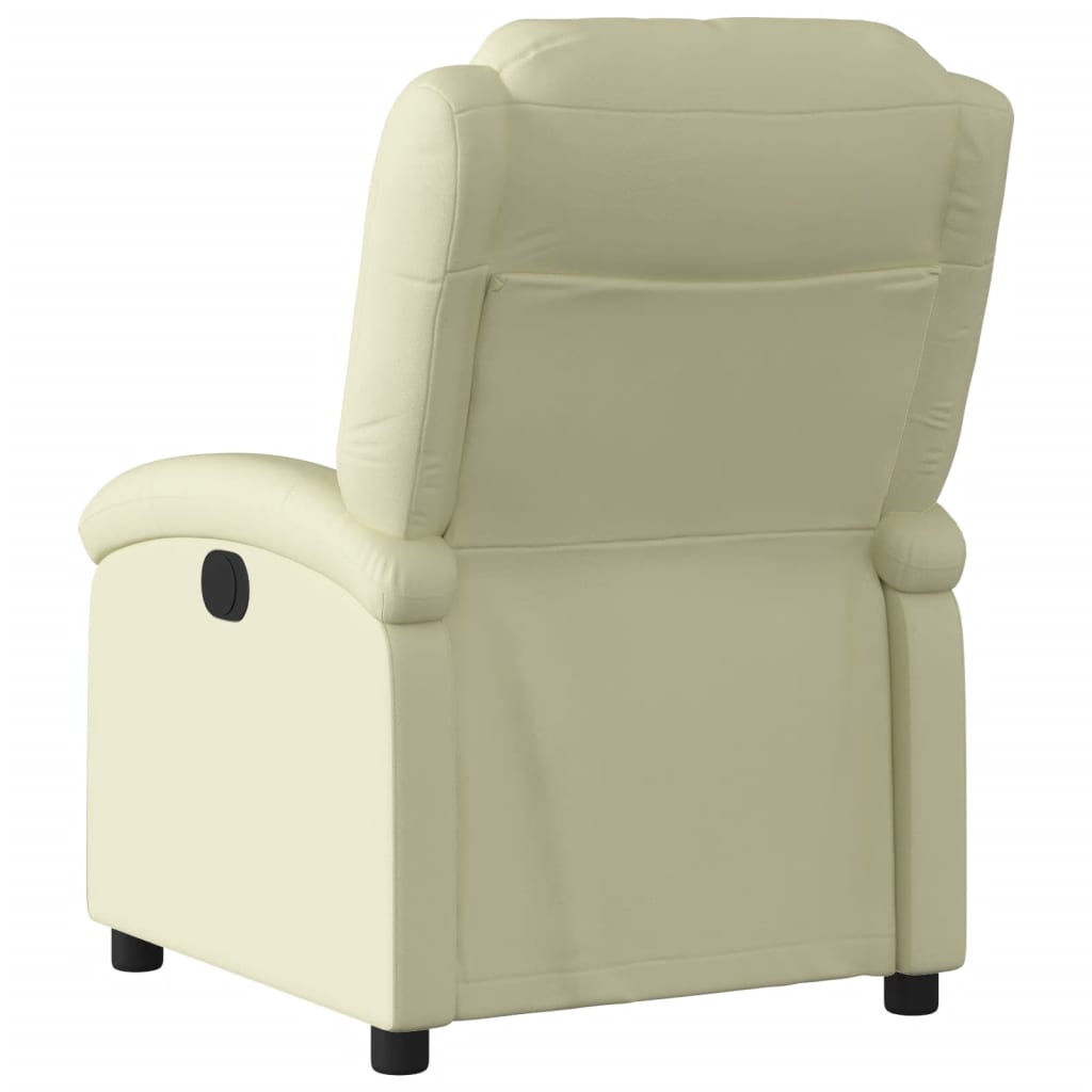 vidaXL Electric Recliner Chair Cream Real Leather-2