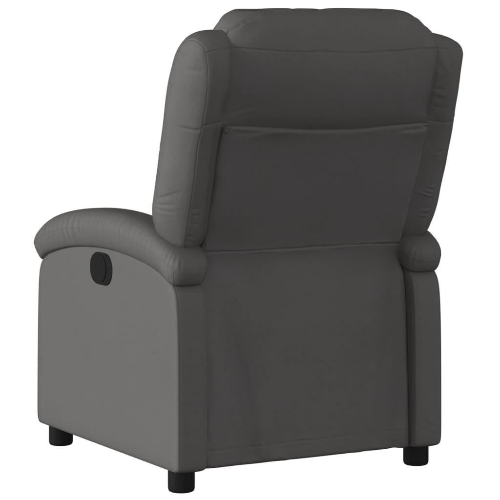 vidaXL Electric Recliner Chair Gray Real Leather-2