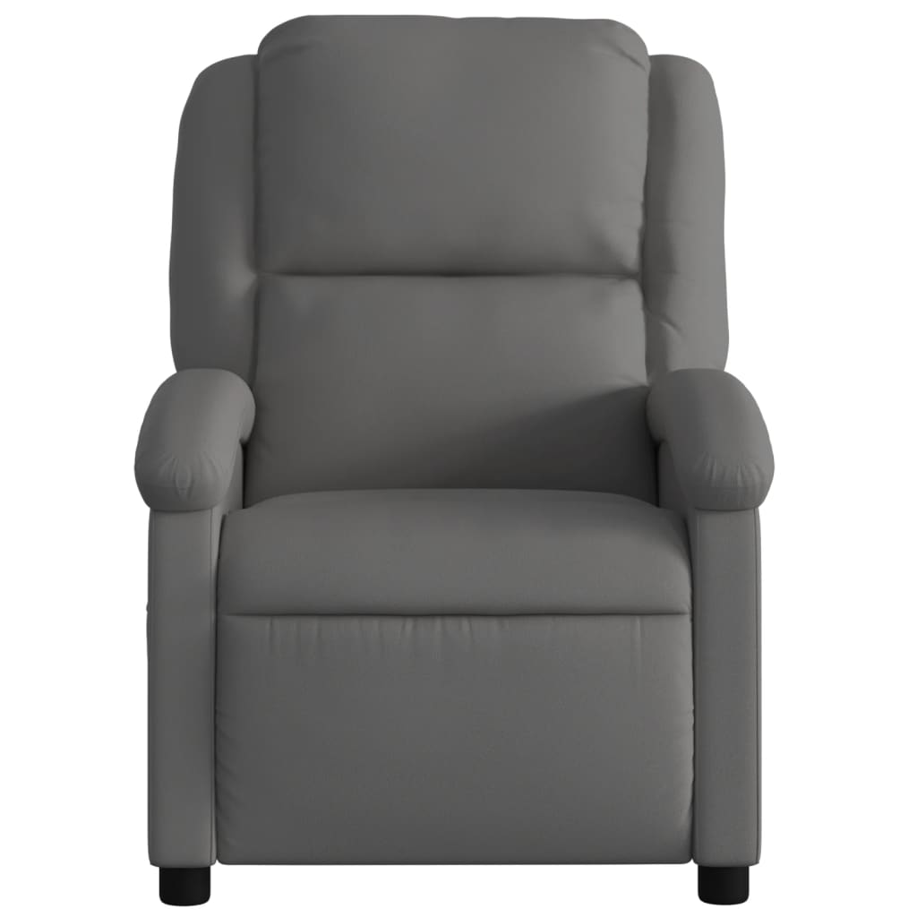 vidaXL Electric Recliner Chair Gray Real Leather-6