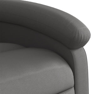 vidaXL Electric Recliner Chair Gray Real Leather-7