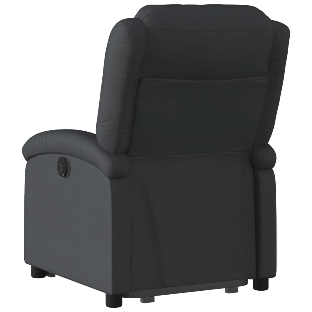 vidaXL Stand up Recliner Chair Black Real Leather-2