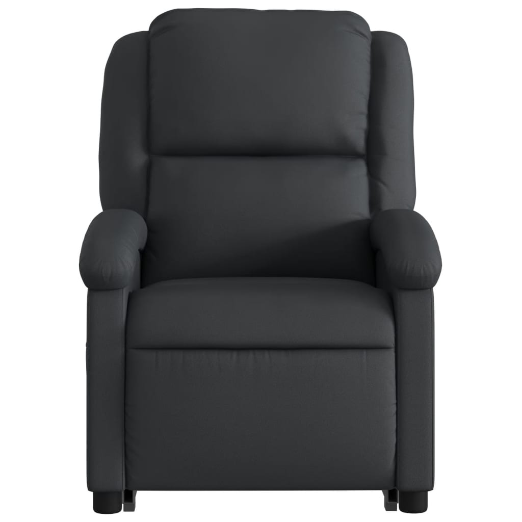 vidaXL Stand up Recliner Chair Black Real Leather-6