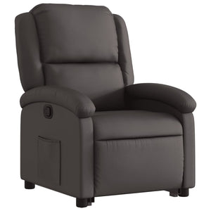 vidaXL Stand up Recliner Chair Dark Brown Real Leather-1