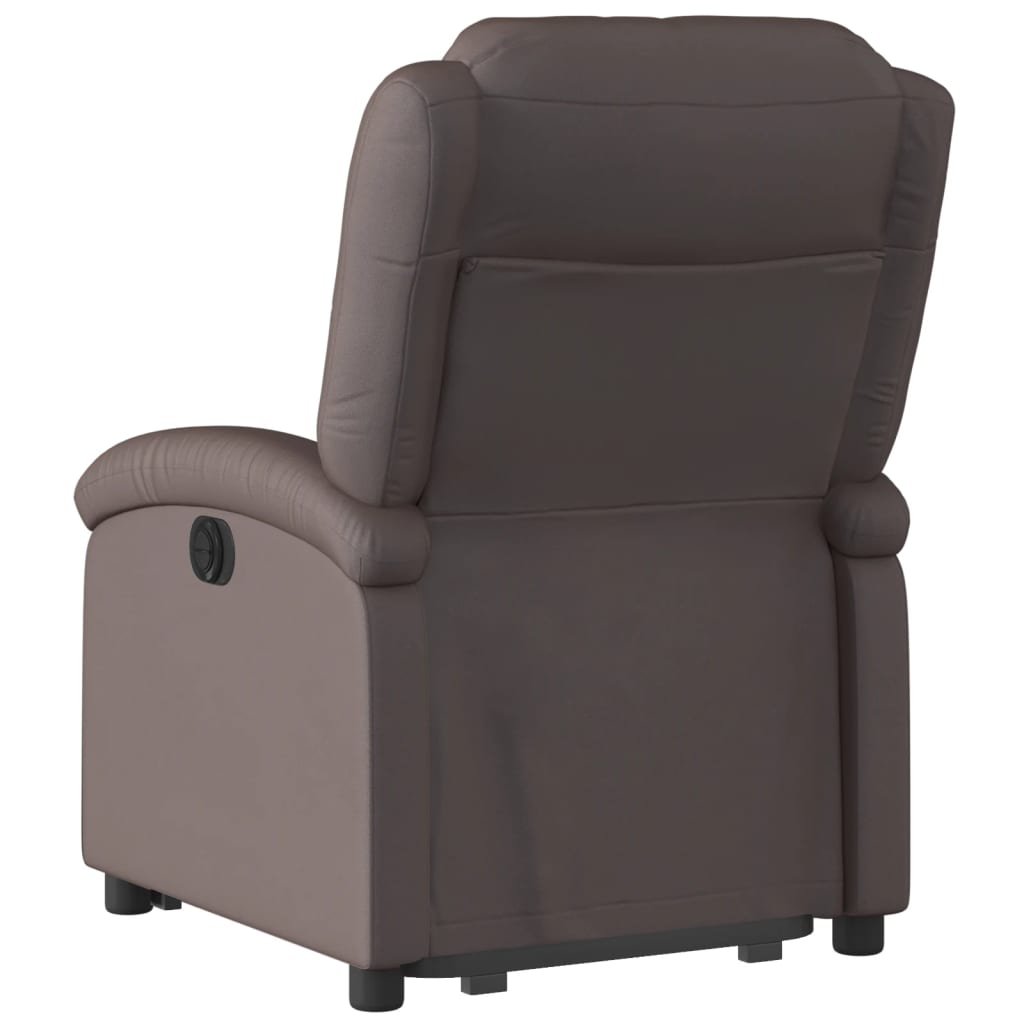 vidaXL Stand up Recliner Chair Dark Brown Real Leather-2