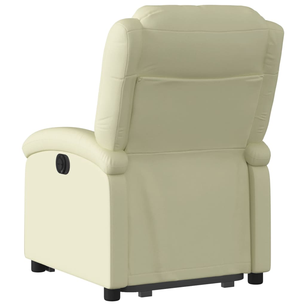 vidaXL Stand up Recliner Chair Cream Real Leather-2