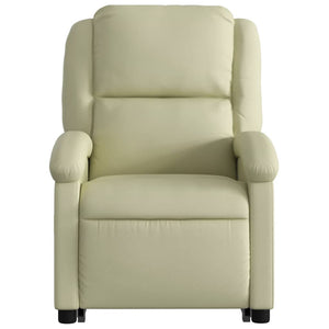 vidaXL Stand up Recliner Chair Cream Real Leather-6