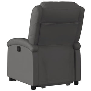 vidaXL Stand up Recliner Chair Gray Real Leather-2