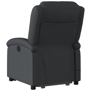 vidaXL Stand up Massage Recliner Chair Black Real Leather-2