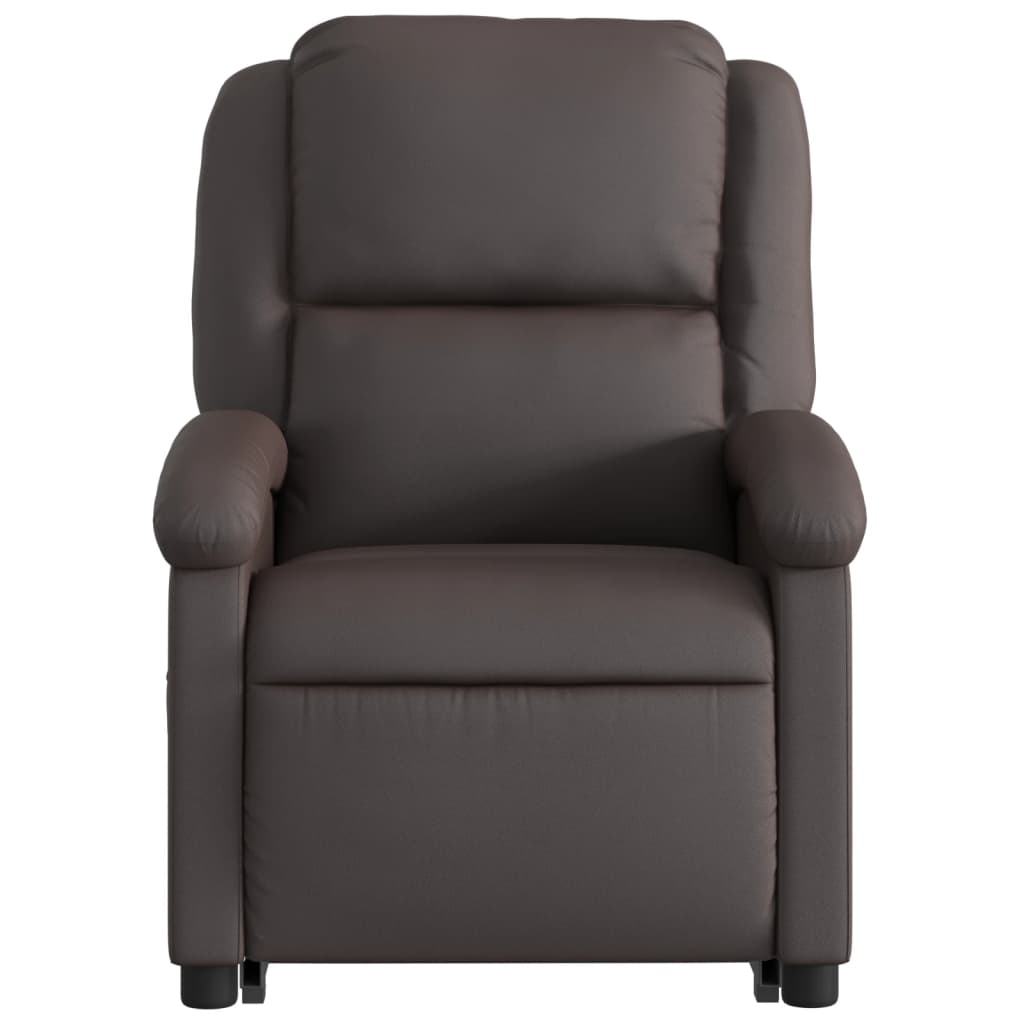 vidaXL Electric Stand up Recliner Chair Dark Brown Real Leather-6