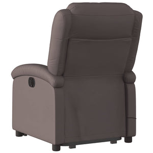 vidaXL Electric Stand up Massage Recliner Chair Dark Brown Real Leather-2