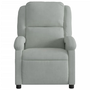 vidaXL Massage Recliner Chair Light Gray Velvet-5