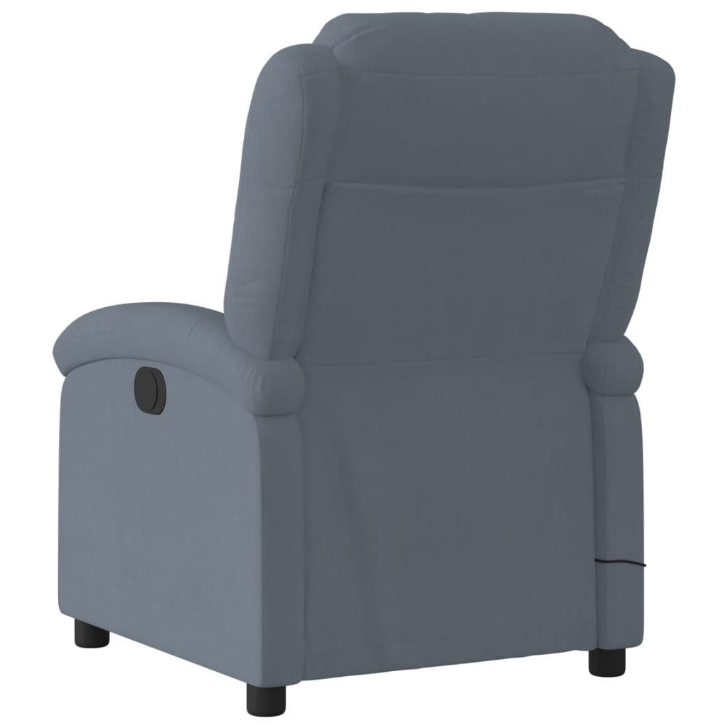 vidaXL Massage Recliner Chair Dark Gray Velvet-2