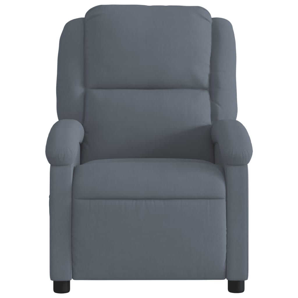 vidaXL Massage Recliner Chair Dark Gray Velvet-5